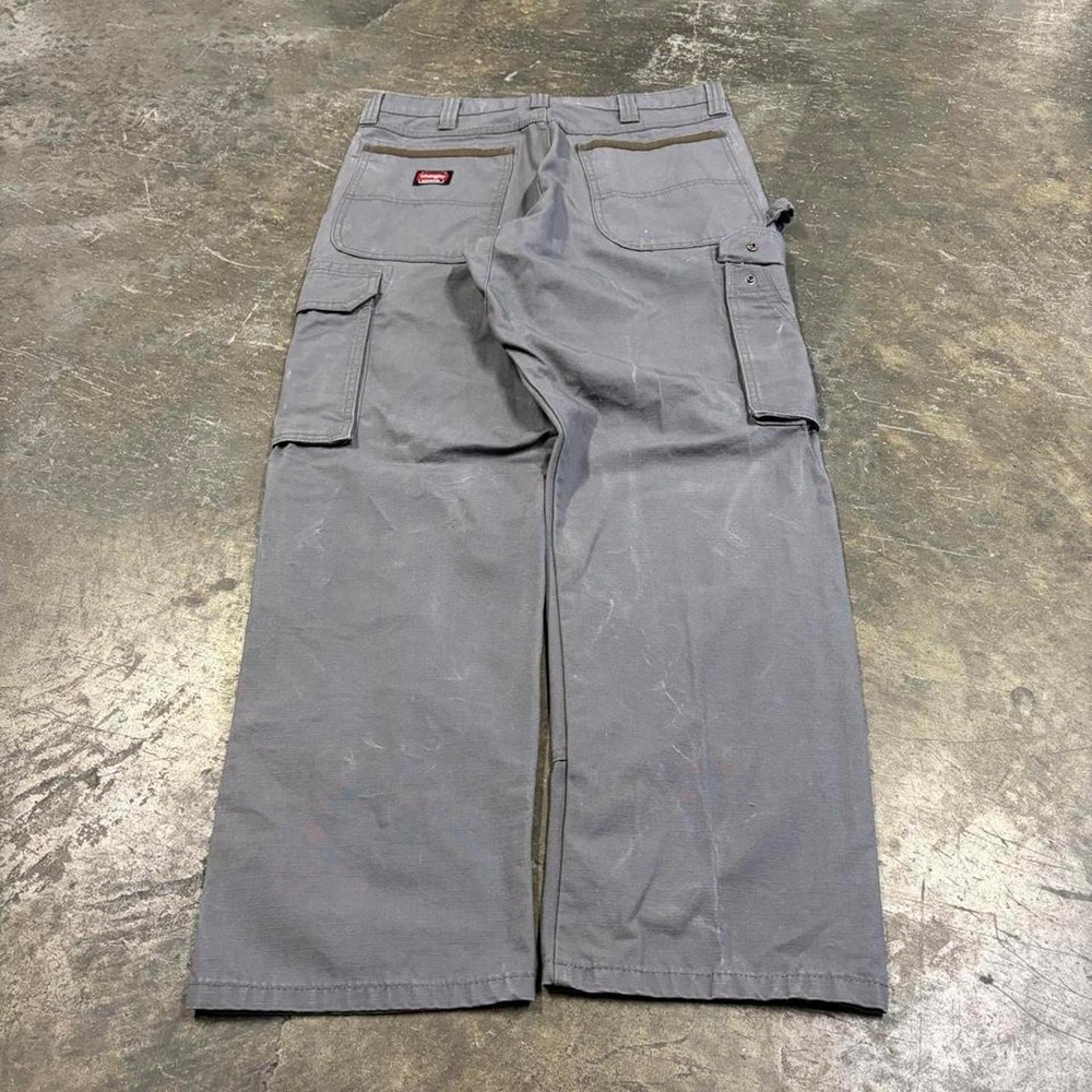 Wrangler Riggs Workwear Mens 34x30 Grey Double Knee Carpenter Pants Y2K WMWR1GR
